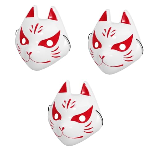 STOBAZA 3st Kleine Fuchsmaske Fuchs Maskerade Masken Maskerade-party-maske Karnevalsmasken Süße Cosplay Halbmaske Tierkostüm-maske Fuchs-kostüm-masken Japanische Fuchsmaske Plastik von STOBAZA