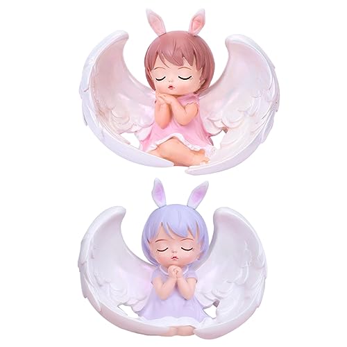 STOBAZA 4 Stück Engel Anne Ornamente Mini Puppenfiguren Engel Kuchen Dekor Mädchen Statuen Geburtstag Kuchen Dekoration Engel Ornament Kinderzimmer Dekor Weihnachten Miniatur Ornament von STOBAZA