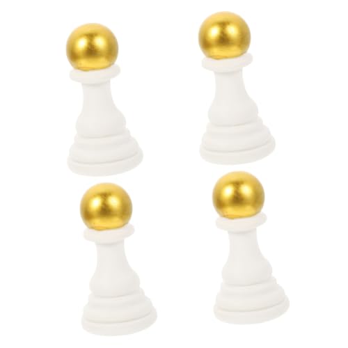 STOBAZA 4 Stück Simuliertes Schach schachcomputer Chess schachbretter schachset Schachspiel Schach skulptur dekor Schachfigur schicker Schachstatus Bücherregal Schachdekor Kunstharz von STOBAZA