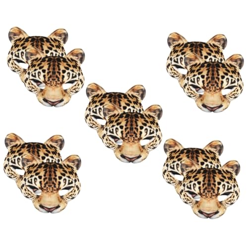 STOBAZA 5 Sätze Leopardenmaske Maskenparty Maskenball Halloween Party Fasching Maske Leopardenhälfte Halbgesichts-maskerade-maske Urlaubsmaske Neuheit Halloween-maske Eva 2 Stück * 5 von STOBAZA