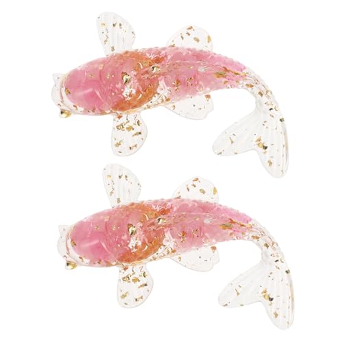 STOBAZA 6 STK Kristall-Koi-Fisch-Ornamente für den einzug Schreibtisch Dekoration Fischfiguren Fisch-Skulptur Tank Charms anhänger Tiere Kristallfisch kleine Figur Harz-Leim Rosa von STOBAZA