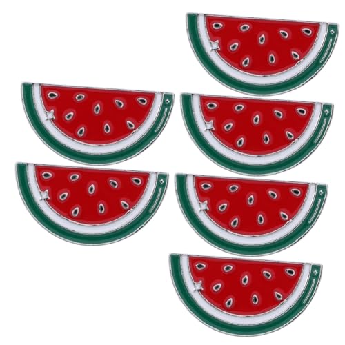 STOBAZA 6 Stück Wassermelone Brosche Emaille Anstecknadel Emaille Obst Brosche Anstecknadel Obst Emaille Brosche Anstecknadeln Wassermelone Schmuck Palästina Wassermelone Form von STOBAZA