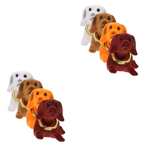 STOBAZA 8 STK Bommel-Hundeverzierung Tierstatuen Wackelköpfe fürs Auto Desktop-Dekoration Wohnkultur Animal Figures Cute Decoration Auto Hund Figur kopfschüttelndes hundedekor Plastik von STOBAZA