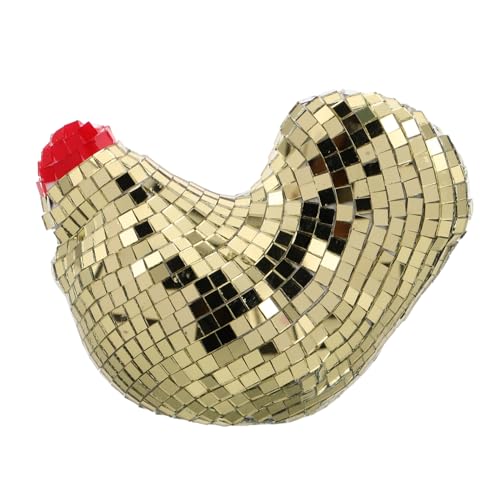 STOBAZA Disco Tierfigur Dekoration Spiegelkugel Huhn Statue Spiegelkugel Dekoration Disco Desktop Küken Dekoration Disco Tier Ornament von STOBAZA