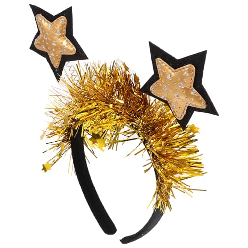 STOBAZA Frohes Neues Jahr-Stirnbänder Glitzernder Stern-Kopfschmuck Pailletten-Haarband Glitzernde Haarreifen Neujahrs-Kopfschmuck Feiertags-Party-Kopfschmuck Für Weihnachten von STOBAZA