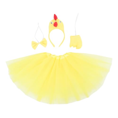 STOBAZA Ostern Hühner Kostüm Set Hühner Stirnband Tutu Fliege Und Cosplay Outfit Für Erwachsene Und Halloween Erntedankfest Und Verschiedene Feiern von STOBAZA