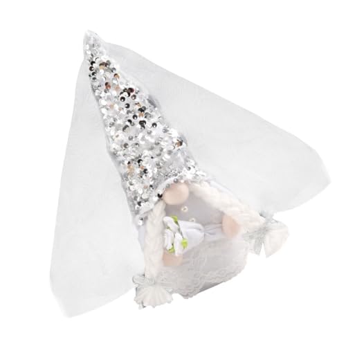 STOBAZA Romantische Braut Bräutigam GNOME Figur Hochzeitsdeko Handgemacht Stoffpuppe Mit Schleier Und Strauß Für Zuhause Tisch Wohnzimmer STOBAZA Romantische Braut Bräutigam GNOME Figur Hochzeitsdeko Handgemacht Stoffpuppe Mit Schleier Und Strauß Für Zuhause Tisch Wohnzimmer von STOBAZA