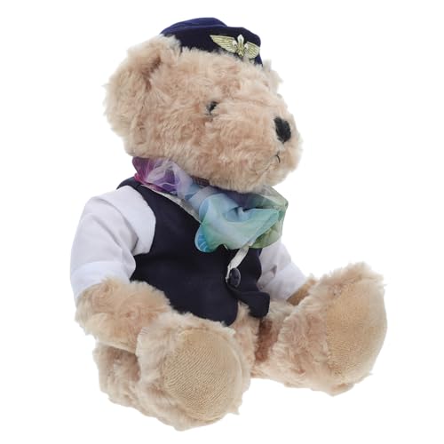 STOBAZA Stewardess Stoffbär Spielzeug Für Babys Babypuppen Babypuppen Tiere Das Tier Babydolls B Spielzeug Stofftierspielzeug Für Kleinkinder Anziehweste Bär Kleiner Bär Pp von STOBAZA