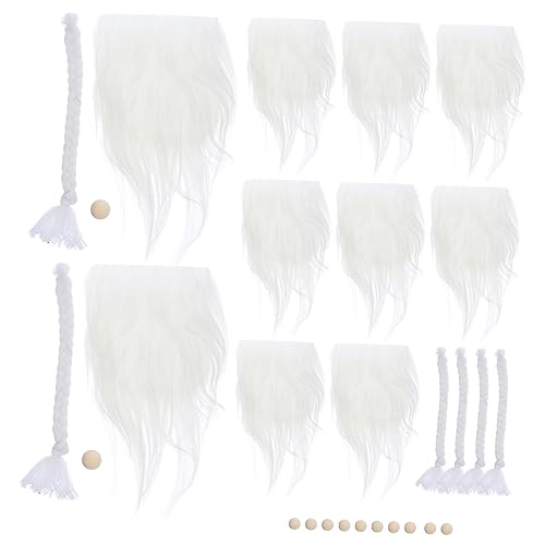 STOBAZA Vorgeschnittener Zwergenbart mit Geflochtenem Kunsthaar und Holzperlen DIY Gnom Bart für Puppendekoration Langlebiges Material Weiß für Weihnachts und Partydekorationen STOBAZA Vorgeschnittener Zwergenbart mit Geflochtenem Kunsthaar und Holzperlen DIY Gnom Bart für Puppendekoration Langlebiges Material Weiß für Weihnachts und Partydekorationen von STOBAZA
