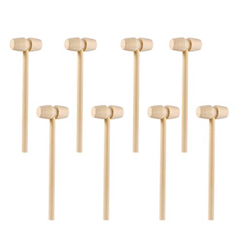 20 Stück Mini Holzhammer Hammer Schlagen Spielzeug Holz Krabben Schlägel Hammer für Schokolade von STOBOK