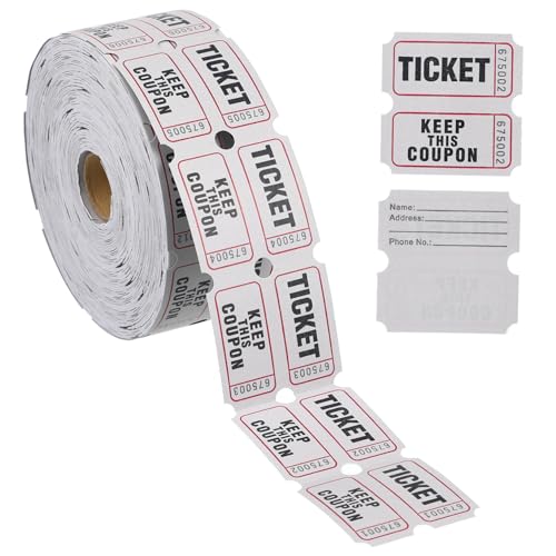 STOBOK 1 Rolle Lotterieschein Booster Handel Spiele Eintrittskarte Für Veranstaltungen Tombola-tickets Verdoppeln Bingo-tickets Eintrittskarten Wettbewerb Beschichtetes Papier Light Grey von STOBOK