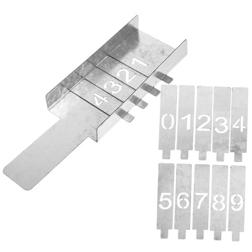 STOBOK 1 Satz Digitale Form Stiftgravur-Buchstabenschablone Markierungen zum Ausmalen Zahlenschablone Nummern Vorlage bastelset basteln Malvorlagen für Zahlen Zahlenvorlagen Eisen Silver von STOBOK