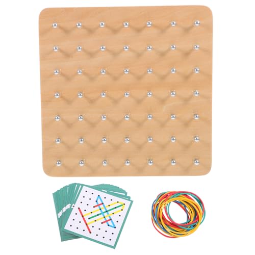 STOBOK 1 Satz Grafisches Nagelbrett Lernwerkzeuge Für Geometrische Formen Grundschule Mathematik Nagelplatte Steckspielzeug Geoboard Für Kinder Geoboard-Spielzeug Geobrett Holz Weiß von STOBOK