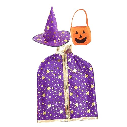 STOBOK 1 Satz Halloween-Umhang Halloween-Kürbishut Kid Wizard Cape und Hut kinderkostüme halloween kinderkostum halloween weihnachtsdeko Party-Cosplay-Umhang Cosplay-Umhang für Kinder Kap von STOBOK