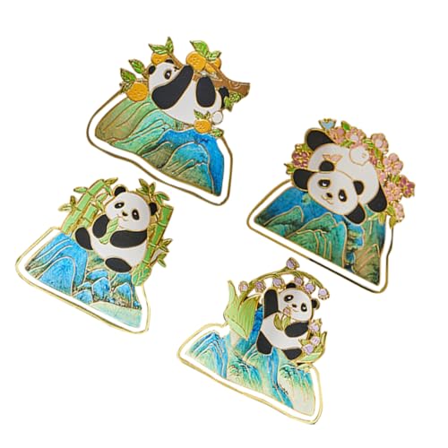 STOBOK 1 Satz Panda-lesezeichen Pandabär Pandas Klopapierhalter Bambus Novelty Lesezeichen Panda-förmiges Lesezeichen Dekoringe Wiederverwendbare Lesezeichen Buchmarker Aus Metall 4 Stück von STOBOK