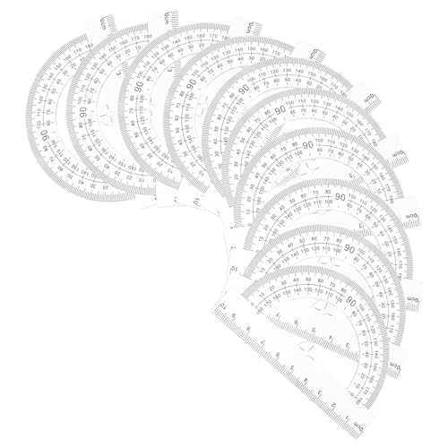 STOBOK 10-teiliges Mathematik-winkelmesser Tragbares Messlineal 180-grad-zeichenwerkzeug Trocken Abwischbare Winkelmesser für Schüler und von STOBOK