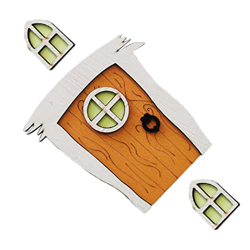 STOBOK 1 Satz Zauberertor Seasonal décor bastelzeug zauberha fensterdekoration Fantasien Toys Terrasse Solar- Auslauf kleine Feentür Feenfenster für Bäume im Freien hölzern von STOBOK