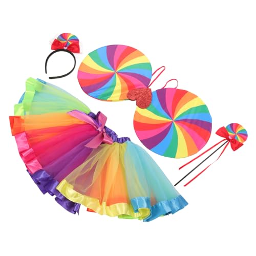 STOBOK 1 Set Regenbogen Party Dekorationen Kostüm Für Kinder Regenbogen Kostüm Kinder Cosplay Kostüm Cosplay Party Regenbogen Flügel Cosplay Flügel Schöner Regenbogen Kostüm von STOBOK