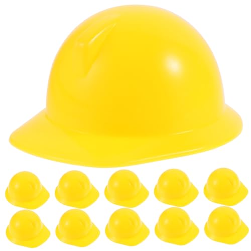 STOBOK 10 Stück Puppen Schutzhelme Puppen Mini Helm Gelber Abs Puppen Schutzhelm Kleinkind Helm von STOBOK