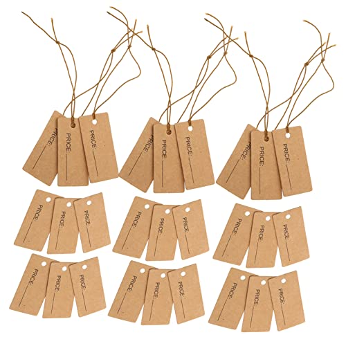 STOBOK 100St Preisschild Aufkleber Versandetiketten Whitepaper-Preisschild Preisschild für Schmuck Preisschilder Kraftanhänger Kleidungsanhänger und -Etiketten Kraftpapier Light Brown von STOBOK