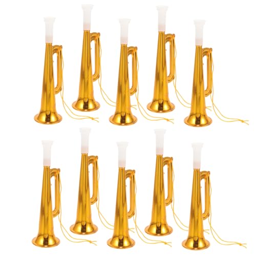 STOBOK 10St Konzert Trompete jubelnde Trompeten Krachmacher Musiktrompeten Spielen musikinstrumente Musical Instruments Toy clappiege Hornbläser Kinderspielzeug jubelnde Stütze Abs Golden von STOBOK