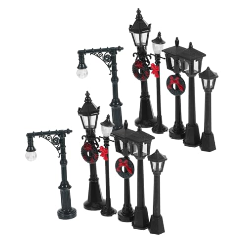 STOBOK 12Pcs Street Light Model Dollhouse Miniatur Street Lights Mini House Supply Street Light Dekoration Miniaturmöbel Mini Lampe Post Mini Straßenleuchte Straßenlampe Kunststoff von STOBOK