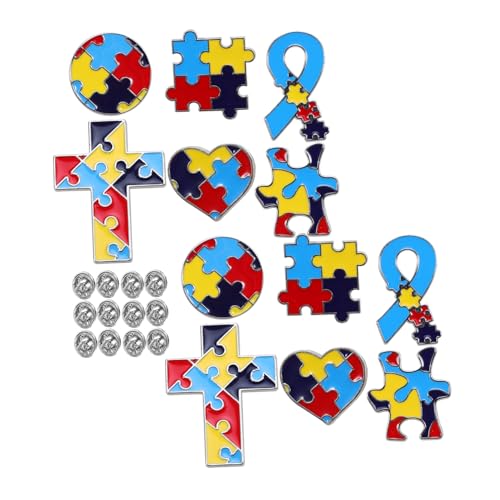 STOBOK 12st Abzeichen Brosche Puzzlematte Jigköpfe Anhängerstütze Jungesellinnenabschied Frau Accessoires Puzzlekarte Frauen-Abzeichen-schmuck Mantelbrosche Stift Broschennadeln Legierung von STOBOK