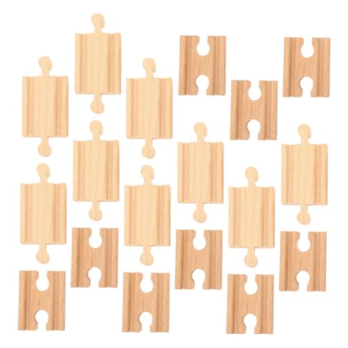 STOBOK 18 STK Hölzerne Zugspurzubehör Holzspielzeug Zugstrecke Zugstrecke Zubehör Zugstrecke Zubehör Set Gleismodell Geometrische Puppenhausausstattung Holzstrecke Gleiszubehör von STOBOK