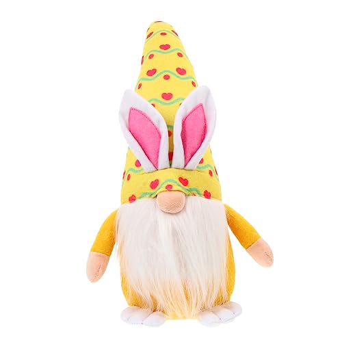 STOBOK 1Stk Elfenpuppendekoration Osterkaninchen Stofftier Kaninchen-Hasen-Ornamente Kaninchen Stofftiere Plüsch hasenpuppe Animal Figures Osterpuppe Osterbastelpuppe PP Baumwolle Yellow von STOBOK