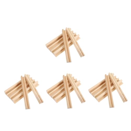 STOBOK 2 Sätze Englische Alphabetbasis Klemmdecke Trompetenfliesen Domino Spielzubehör Brettspiel Zubehör Domino-spielständer Kartenhalter Für Spielkarten Kiefernholz Beige 6 Stück * 2 von STOBOK