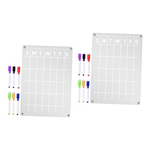 STOBOK 2 Sätze Monatlicher Plan Message Board Wochenplantafel Kühlschrank-kalendertafel Magnetische, Trocken Abwischbare Tafel Kühlschrank Mit Magnetischem Kalender Acryl Transparent von STOBOK