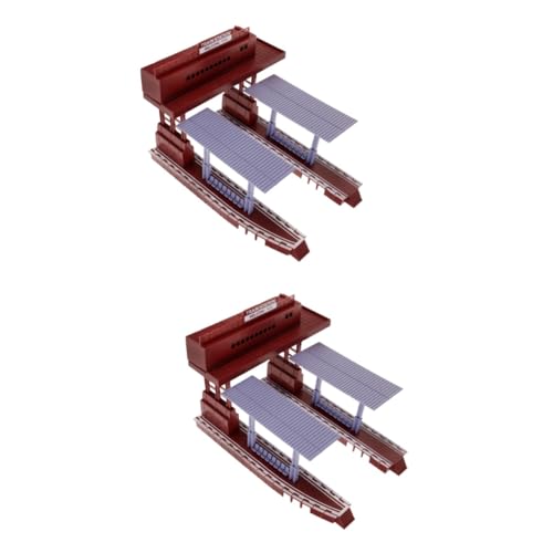 STOBOK 2 Stück Zugplattform Modell DIY Kindermodell Plattform Zugbauzubehör Dekorative Zugplattform DIY Zugplattform Spielstation Plattform Spielzeug Kinderspielzeug Kunststoff Kaffee von STOBOK