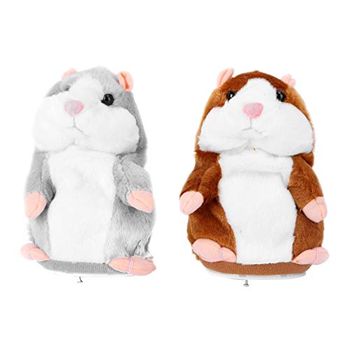 STOBOK 2 Stück sprechender Hamster Maus Plüschtier Nach Sagen plüsch Hamster wiederholt was du sagst Talking Hamster Interaktives Spielzeug für Kinder Jungen Mädchen Geburtstag Geschenk 16CM von STOBOK