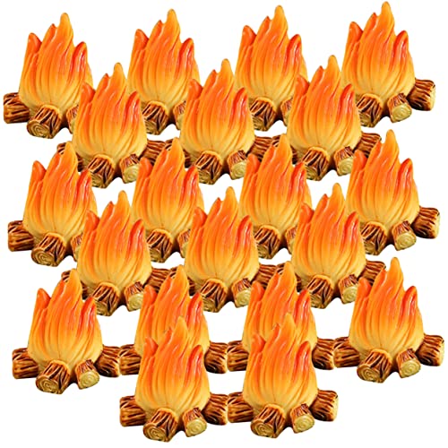 STOBOK 20St Feuerschmuck Lagerfeuerspielzeug Miniatur-Lagerfeuerfiguren Landschaftsbau Wald puppenhauszubehör Garden Decor Feuermodell aus Harz Weihnachtsminiaturen von STOBOK