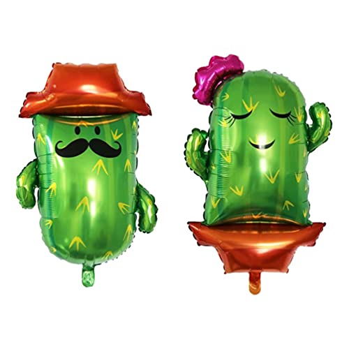 STOBOK 2Pcs Kaktus Folie Ballons Jumbo Mylar Ballon Grüne Pflanze Helium Ballon für Mexikanische Fiesta Mexiko Taco Geburtstag Baby Dusche Party Dekoration von STOBOK