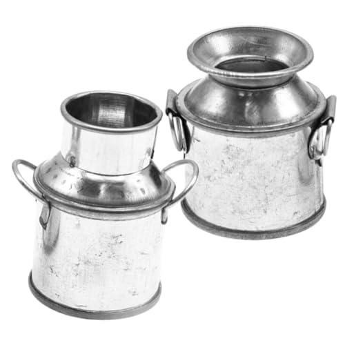 STOBOK 2St Mini-Eimer aus Metall hühner gieskanne kinderspielzeug zabawki stymulujące rozwój Toys Milchbeutel Mini-Essen Krüge Mini-Hausmodelle Mini-Blumenkübel Legierung von STOBOK