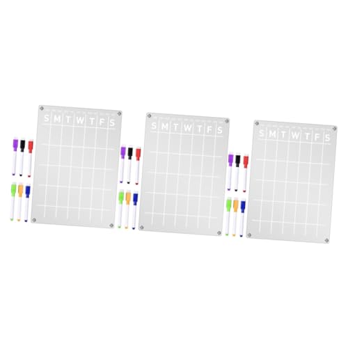 STOBOK 3 Sätze Monatlicher Plan Message Board Memo-Erinnerung magnetische Whiteboard für Kühlschränke kühlschrankorginizer kühlschranl organisator Magnettafel für Kühlschrank Acrylplatte von STOBOK