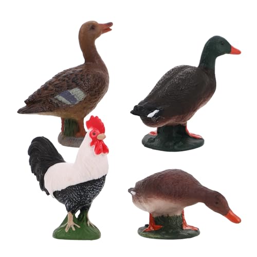 STOBOK 4 Lebensechte Tierstatuen Für Mikrogartendekoration Realistische Hühner Und Entenfiguren Nutztiermodelle Simulation Von Enten Hühnerornamenten von STOBOK