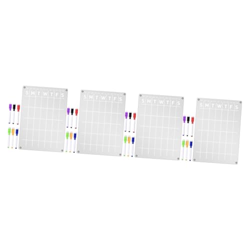 STOBOK 4 Sätze Monatlicher Plan Message Board Aufkleber-erinnerung Magnete Kühlschrank Löschbarer Kühlschrankkalender Kühlschrank Whiteboard Magnettafel Memo-erinnerung Acryl Transparent von STOBOK