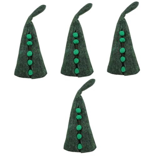 STOBOK 4 Stück Erbsenhut Hexenkostüm Mütze heiligen Hüte anziehen Piratenhut Maske Kostümzubehör Kostümhut Lustige Hut Cosplay-Partyhut Halloween-Zaubererhut gefühlt Olive Green von STOBOK