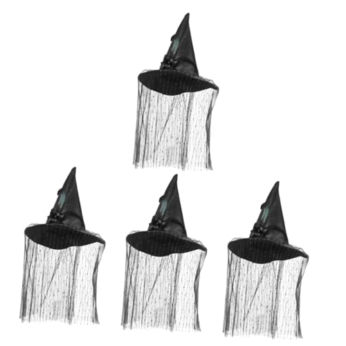 STOBOK 4 Stück Hexenhut Verschleißfester Halloween Hut Halloween Kostüm Hut Hexen Requisite Hexen Dekor Stilvoller Halloween Hut Halloween Cosplay Hut Hexen Cosplay Hut Cosplay von STOBOK