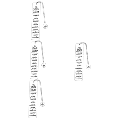 STOBOK 4 Stück Lesezeichen aus Edelstahl wonks bookmarks muttertag muttagsgeschenke book marks Metall-Lesezeichen Lesezeichen für den Leser Rostfreier Stahl Silver von STOBOK