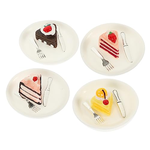 STOBOK 4 Stück Miniatures Miniature Food puppenhauszubehör Mini-Dessert-Modell Miniatur vorgetäuschter Kuchen Mini- -Rollenspiel Mini-Kuchen Mini- -Küchenzubehör Mini-Essen Harz von STOBOK