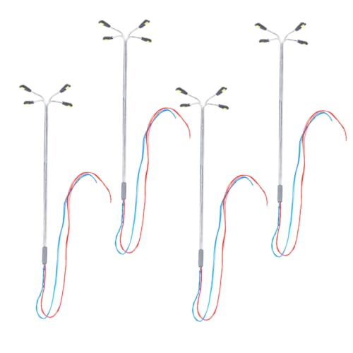 STOBOK 4 Stück Miniatur-Dorfzubehör Eisenbahn-Straßenlaternen Modelle feenhafte Straßenlaterne Mini-Hausdekoration gewidmet Strassenlicht Garten Licht Spielzeugzimmer Laternenmast Abs von STOBOK