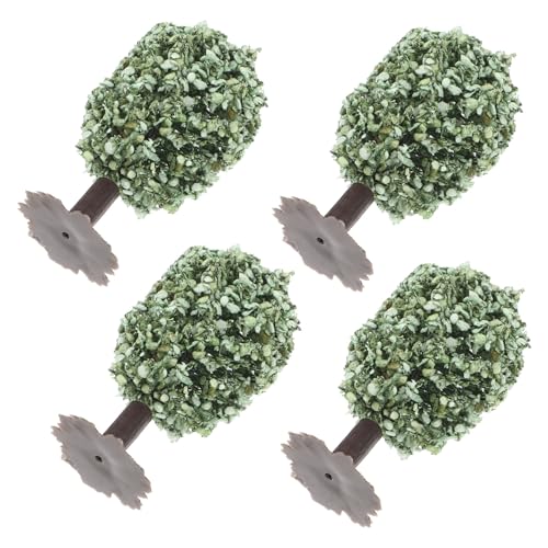 STOBOK 4 Stück eiförmiger Baum spaß Artificial Tree Basis modellbäume mikrolandschaft Miniatur gefälschter Baum künstlicher Baum Baumbaumodell grüner Landschaftsbaum Baumschmuck Walzdraht von STOBOK