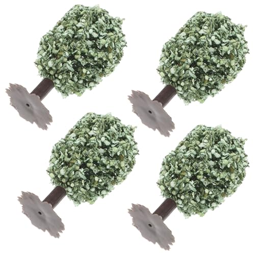 STOBOK 4 Stück eiförmiger Baum spaß Artificial Tree Decor verkleidung dekoring Grün Mini-Landschaftsbaummodell Miniaturbaum Mini-Landschaftsdekor künstlicher Baum Modellbäume Walzdraht von STOBOK