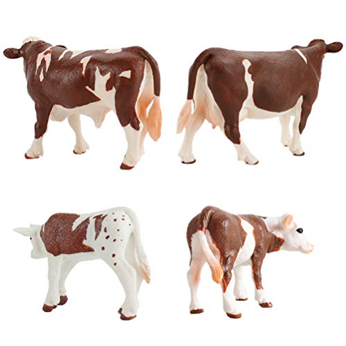 STOBOK 4Pcs Kuh Figur Spielzeug Kunststoff Kuh Figuren Kuh Modell Spielzeug Bauernhof Tier Figuren für Fee Garten Dekoration Kinder Geschenke von STOBOK