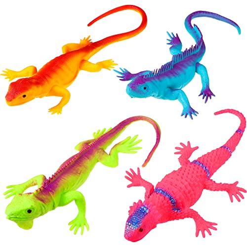 STOBOK 4pcs Modell Silikon Tier Figur Reptil Tier Pädagogisches Modell Gefälschte Tiere Figur Realistische Eidechsen Bade Figur(Colore casuale) von STOBOK