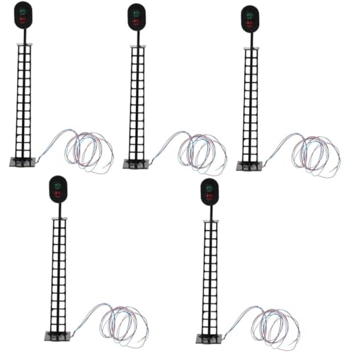 STOBOK 5St modellbahn Lichter Eisenbahn-Signalleuchte Ampelmodelle Ampeln Modellbau Material Modelleisenbahn Landschaft Spielzeug leuchtendes Signallichtmodell Signallicht-Modell Abs von STOBOK