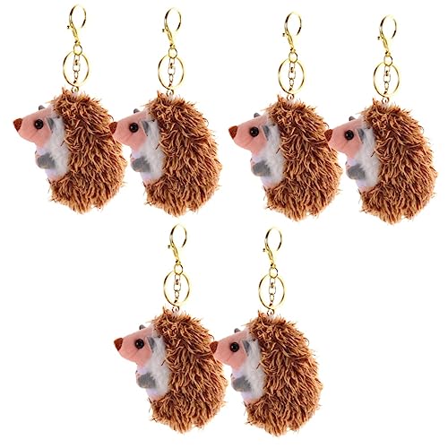 STOBOK 6 STK Kleiner Igel-anhänger Mini-plüschtier Tierischer Plüsch-schlüsselanhänger Plüsch Stofftier Spielzeug Kuscheltiere Für Kinder Igel Stofftier Fräulein Metall Taschen Baby von STOBOK